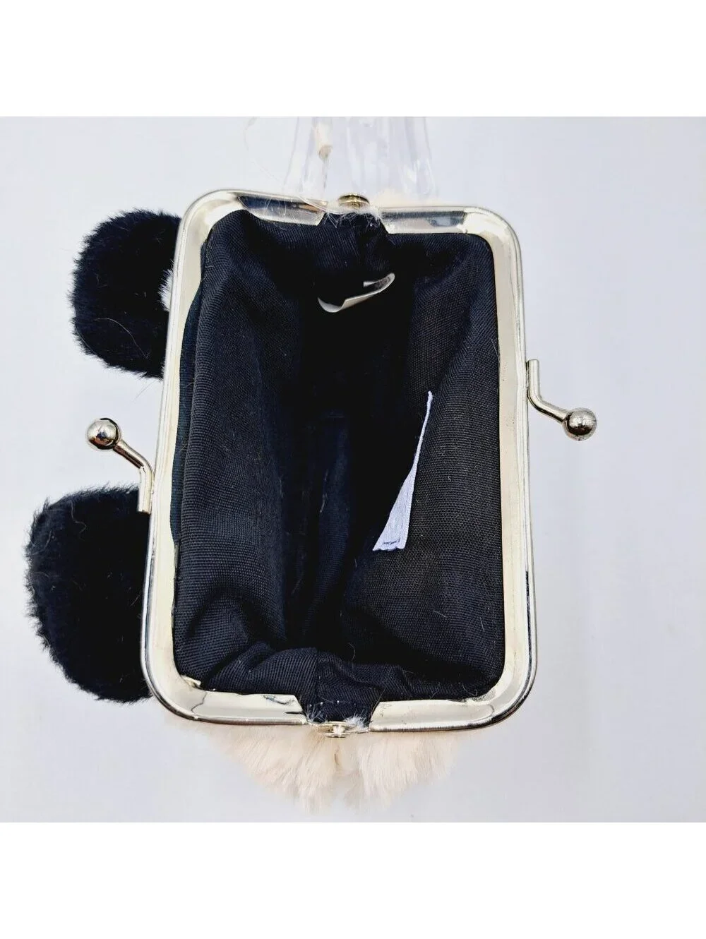 Kawaii Fluffy Panda Coin Purse With Button Eyes